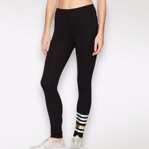 Marc New York Black Athletic Leggings Stripe Detail Athleisure Small